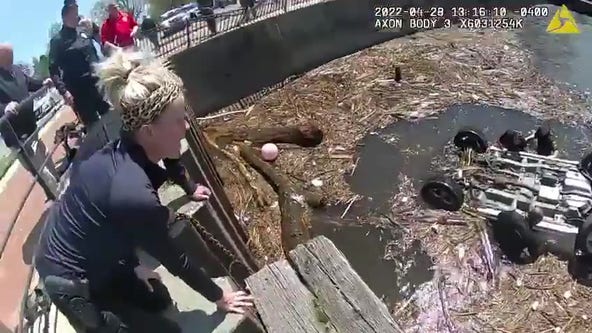 Video: Woman rescued from car that plunged into Delaware River
