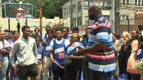 Shaquille O'Neal unveils basketball court, 'Shaq Tower' in Newark