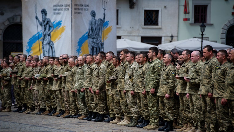 Ukrainian Army Gives Military Burial To Three Soldiers In Lviv