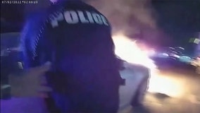 Dramatic video shows NJ cops pulling man from burning car