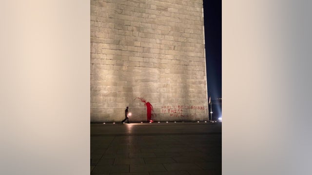 Washington Monument defaced with red paint; suspect taken into custody, facing charges: officials