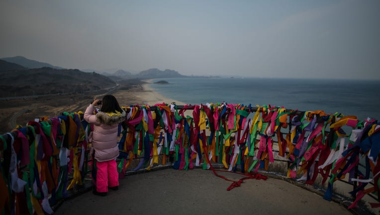 Tourists Visit Goseong Unification Observatory