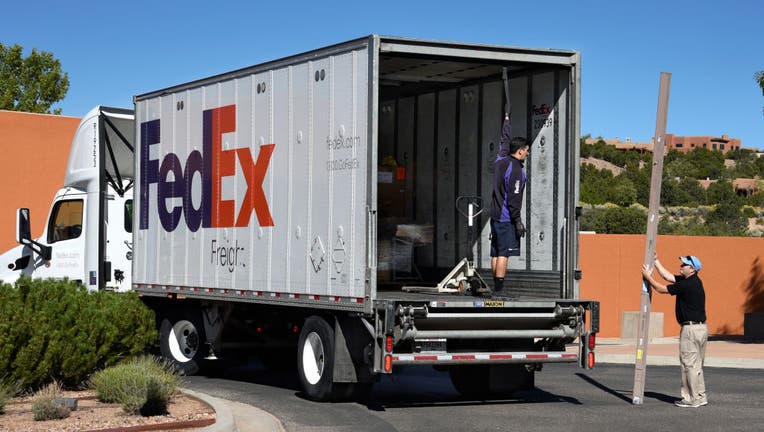 A FedEx delivery in Santa Fe, New Mexico USA