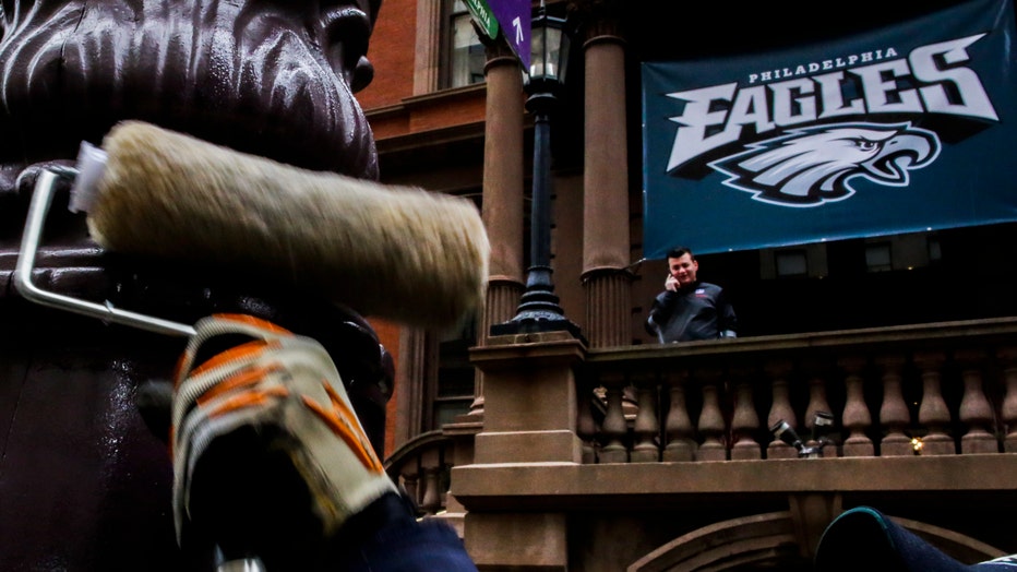 Philadelphia Eagles' Fans Gather To Watch Their Team In Super Bowl LII Against The New England Patriots