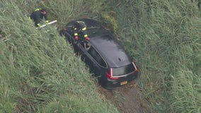 Car plunges into marsh off New Jersey turnpike, 3 rescued