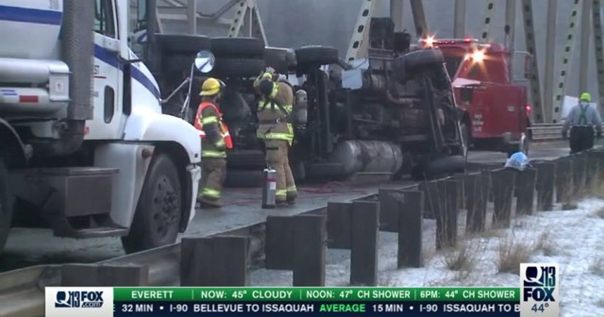 EB I-90 closed for hours near North Bend after tanker truck crash, gas ...