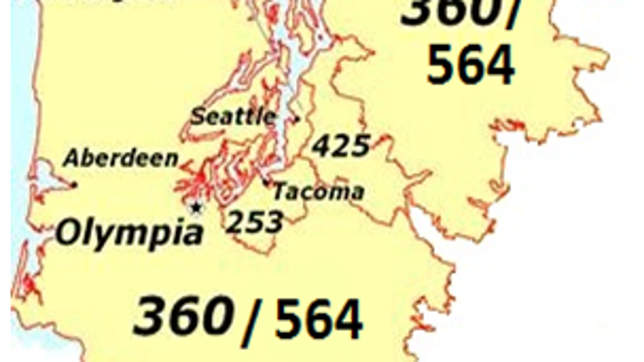 564 Area Code Map   564 