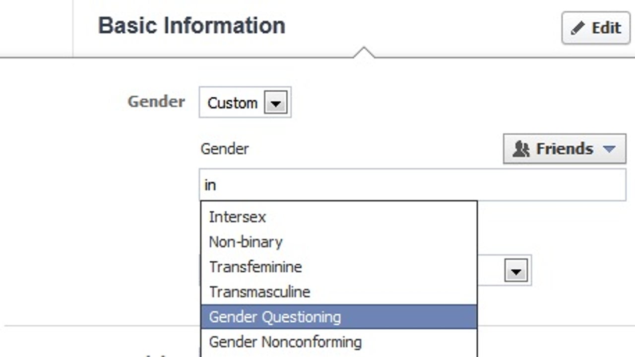 Beyond Male And Female, Facebook Allows Customized Gender Choices