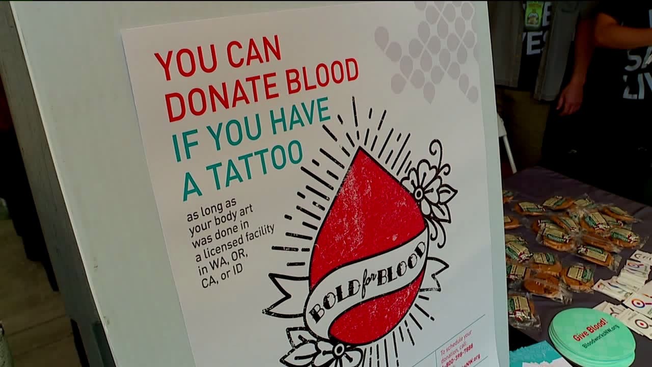 You don't have to wait to donate blood after you get a tattoo