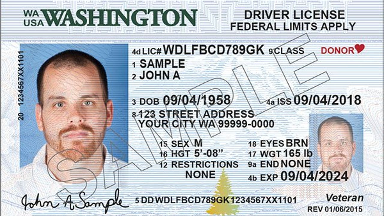 Starting July 1 Washington Driver S Licenses Will Look Different FOX   Real Id Dl Sample Fed Marking 