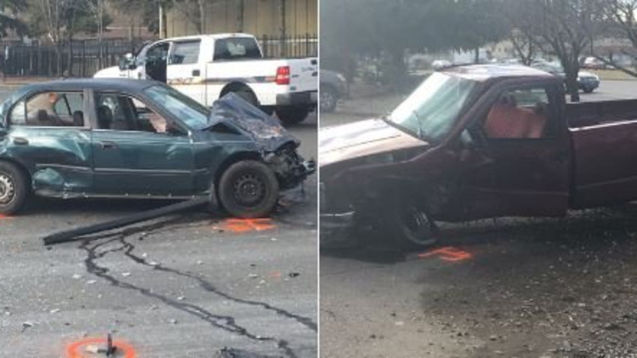 Stolen car crashes into truck while fleeing deputies in