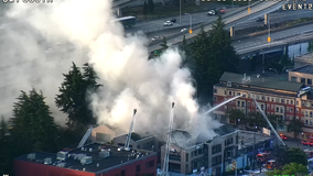 Crews battle two-alarm fire in Seattle's International District