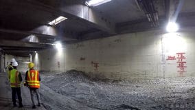 Crews begin filling Seattle's Battery Street tunnel