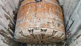 Tunnel-boring machine Bertha approaching South Washington Street, WSDOT says