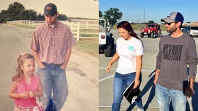 Dad walks daughter to first day of kindergarten, last day of high school