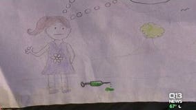 A young Bothell girl's artwork warns of the dangers of dirty needles in parks