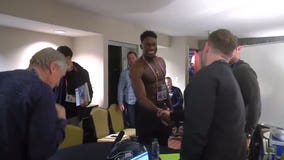 Rookie cries tears of joy weeks after shirtless meeting with Coach Pete Carroll