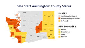 Four more Washington counties approved for Phase 2 reopening