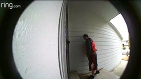 Delivery driver caught urinating on homeowner's doorstep