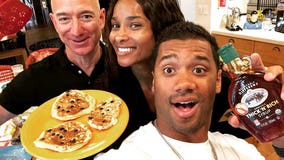 Jeff Bezos makes pancakes with Russell Wilson and Ciara