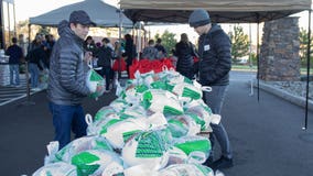 Families come together in annual turkey giveaway
