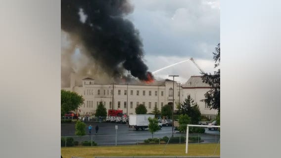Aberdeen Armory building erupts in flames