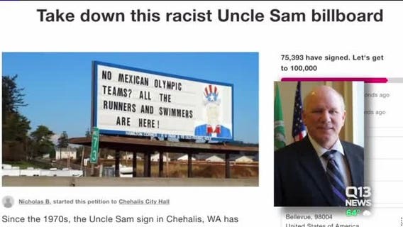 Petition calls Uncle Sam sign near Chehalis 'racist,' wants it taken down
