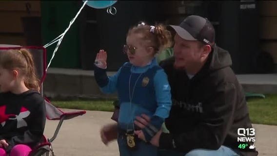 Law enforcement surprise Marysville girl with drive-by parade on her 4th birthday