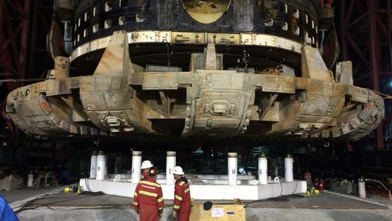 In the home stretch: Bertha being prepped to dig final 1,000 feet of Seattle tunnel