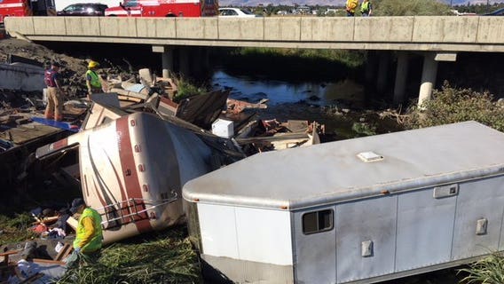 A family tragedy on I-90: Woman, child killed, six injured as motorhome crashes near Ellensburg