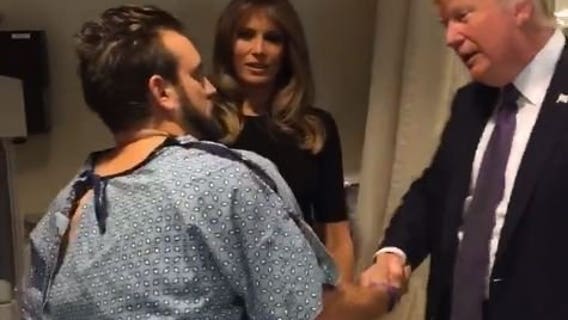He was shot in the leg in Las Vegas. He still stood up for the President