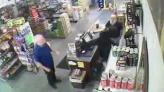 Video shows beer store owner foiling robbery attempt, taking down armed suspect