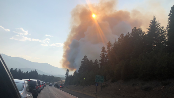 Car fire on I-90 sparks brush fire near Cle Elum; WB lanes affected