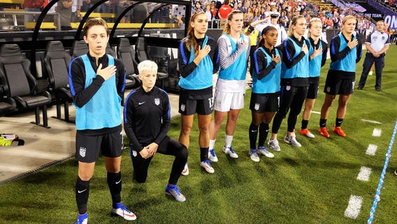 Seattle Reign's Rapinoe kneels during anthem again, before U.S. match vs. Thailand