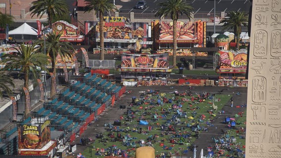 At somber hall, people retrieve items lost in Vegas shooting
