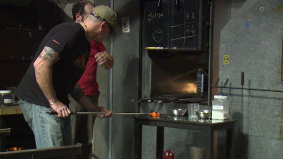 Military members use the art of glass blowing as a form of therapy