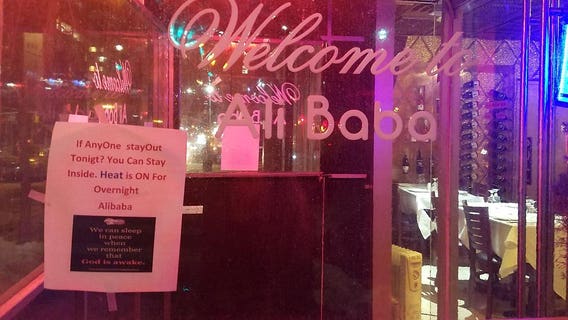Manhattan restaurant opens its doors to homeless looking for a warm place to sleep
