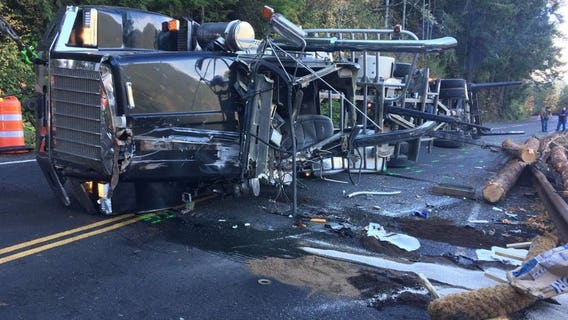 Log truck driver killed in single-vehicle crash on U.S. Highway 101