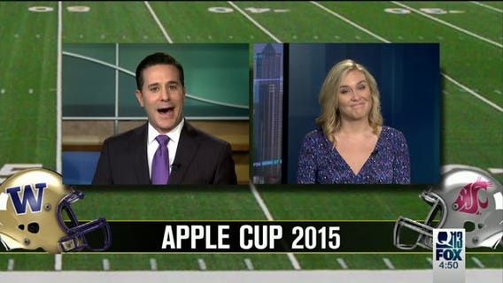 News anchor, sports reporter place 'old school' bet on Apple Cup (VIDEO)