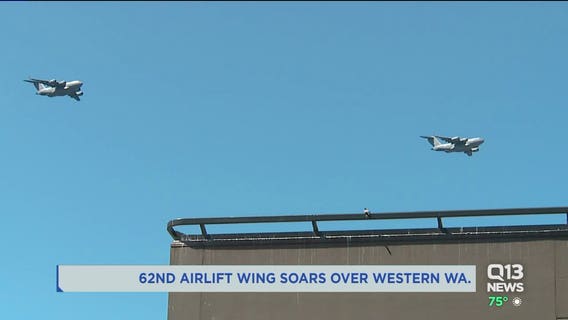 Air Force flyover honors frontline workers in Western Washington