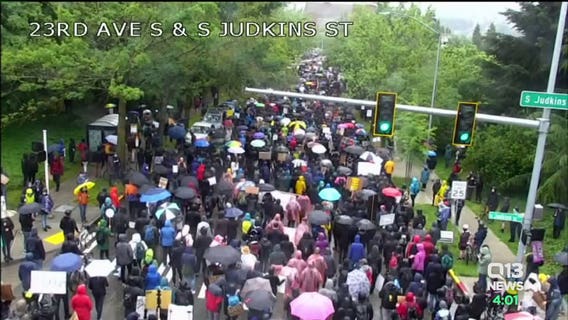 Dozens of Washington cities hold silent marches, work strikes Friday in support of Black Lives Matter