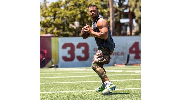 Instagram photos reveal Russell Wilson's bulked up arms