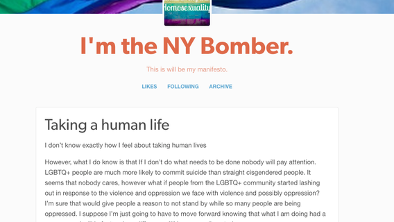 'I'm the NY Bomber': FBI investigating online manifesto claiming responsibility for Chelsea explosion