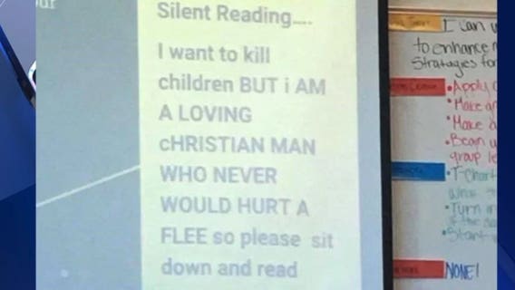 Teacher who wrote ‘I want to kill children’ on projector has resigned