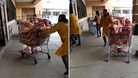 'Disgusting' photos show raw meat-filled shopping carts at California grocery store