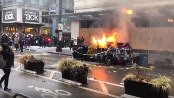 Multiple Seattle police vehicles set on fire, destroyed amid protests