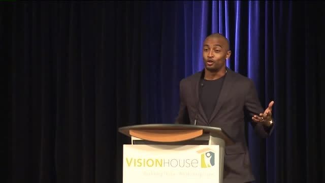 Doug Baldwin speaks at charity breakfast to support homeless families