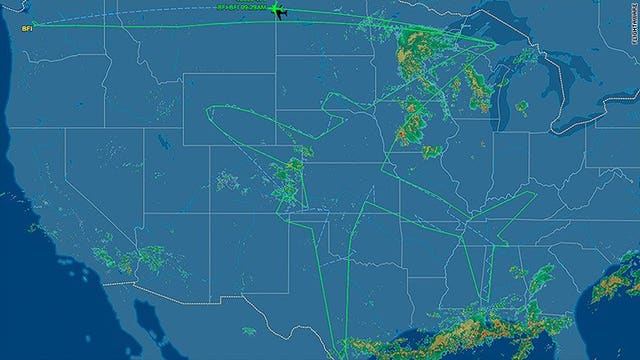 Boeing draws an airplane in the sky