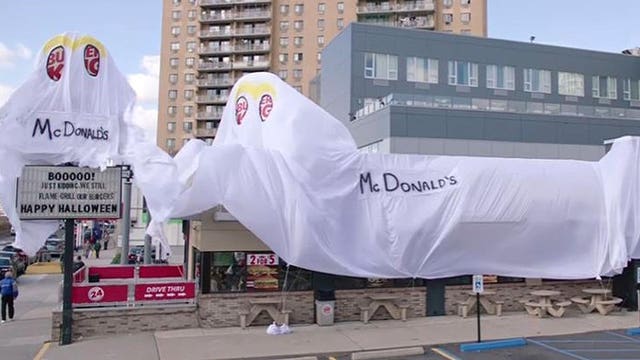 Burger King restaurant dresses up as a McDonald’s for Halloween