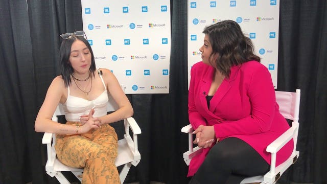 Ellen Tailor interviews singer Noah Cyrus at WE Day